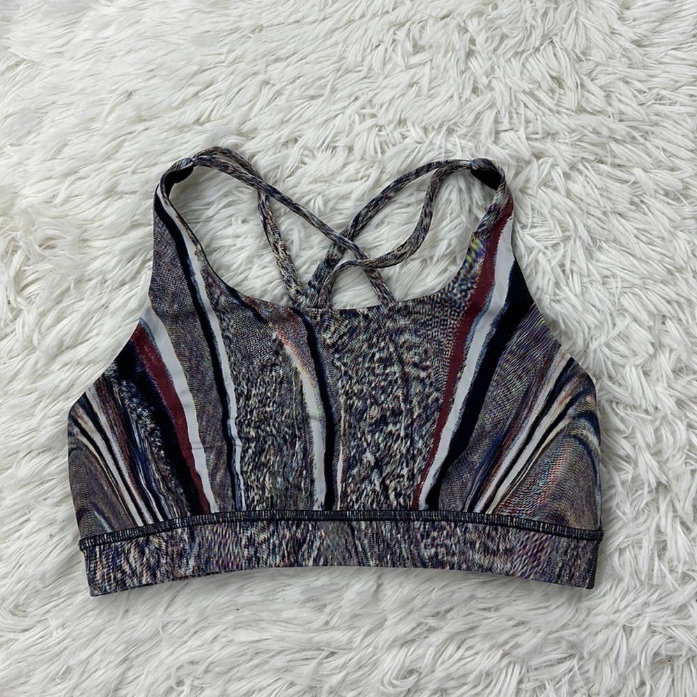Lululemon Energy Bra (Nulux) Polychromatic Energy Bra 50g Multi Black